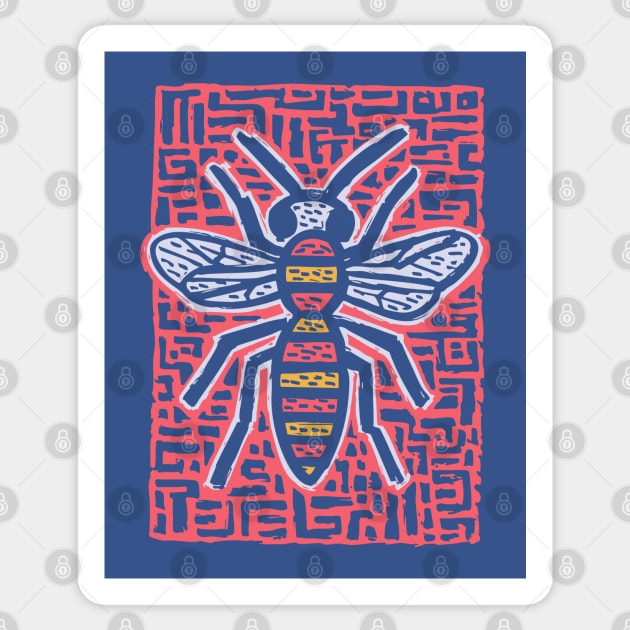 Primal Wasp Glyph | Ancient Insect Totem Sticker by TuncGK
